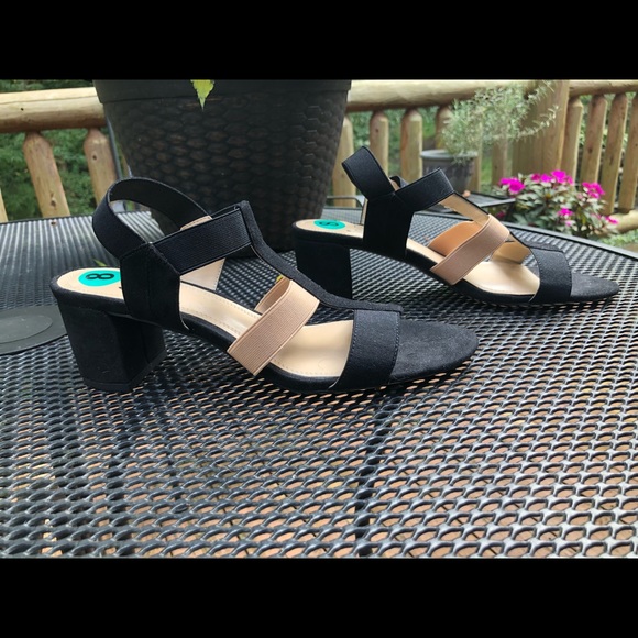 Impo- Edwina NWOT black & beige sandals, size 8 M - Picture 2 of 14